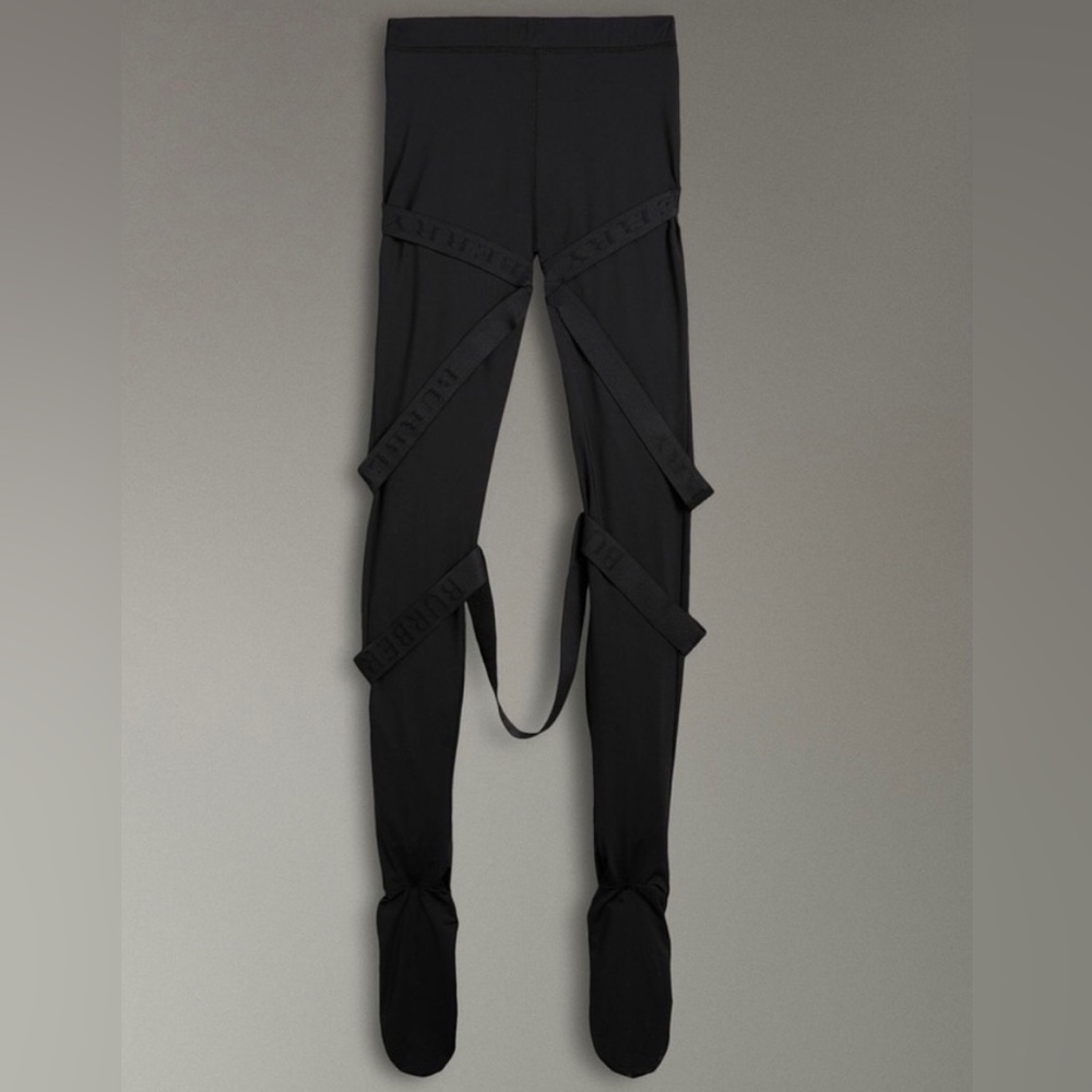 New & Authentic Burberry Logo Harness Footed Leggings